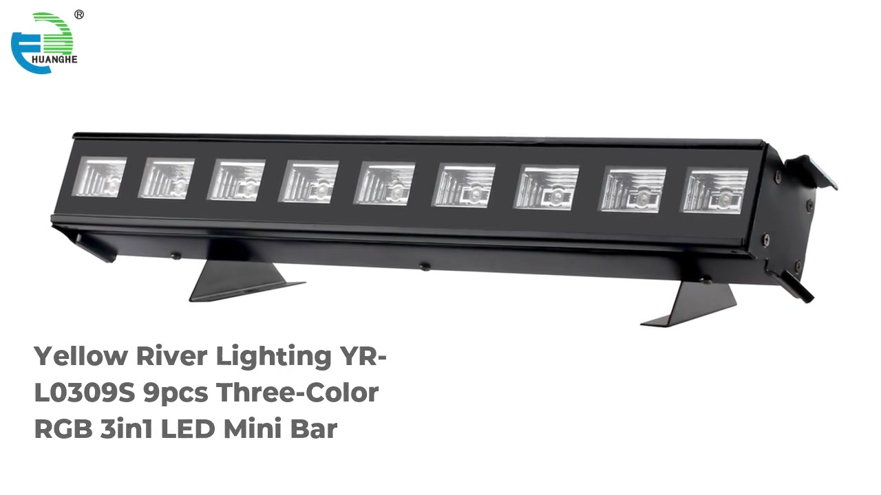 Iluminación de río amarillo YR-L0309S 9PCS 3W RGB Single Color LED Mini Bar