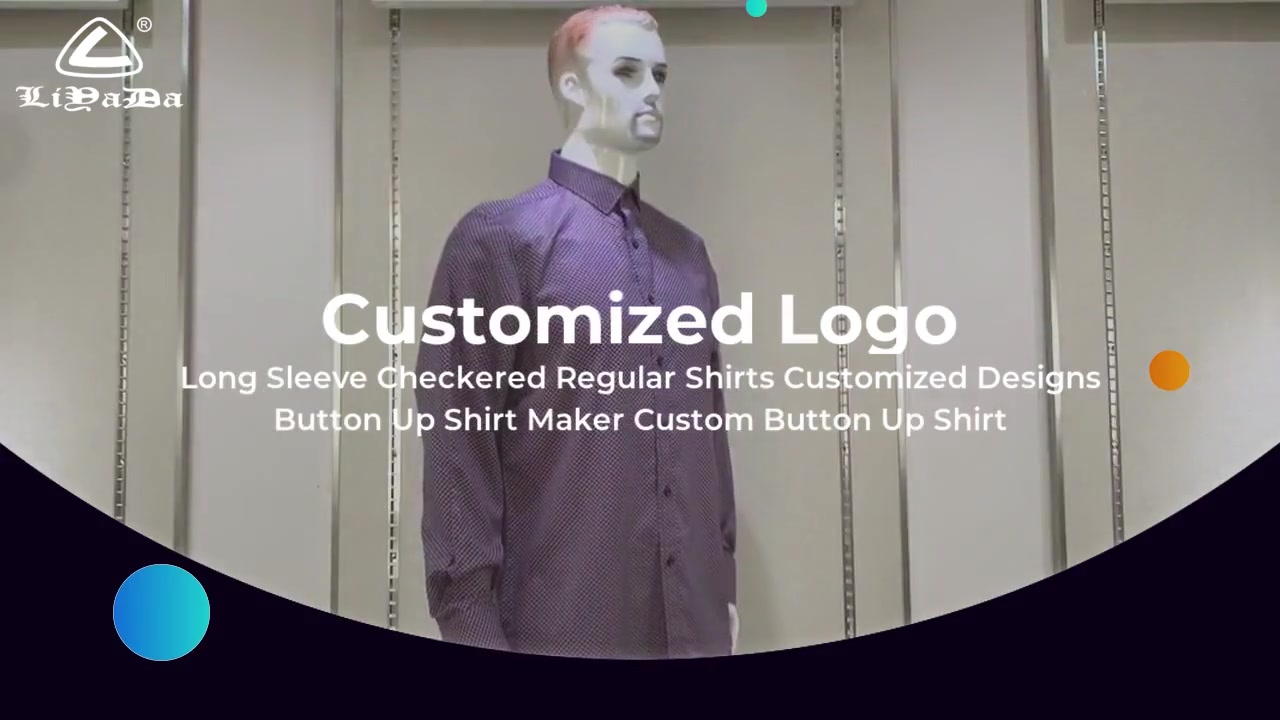 Long Sleeve Checkered Regular Shirts Customized Designs Button Up Shirt Maker Custom Button Up Shirt