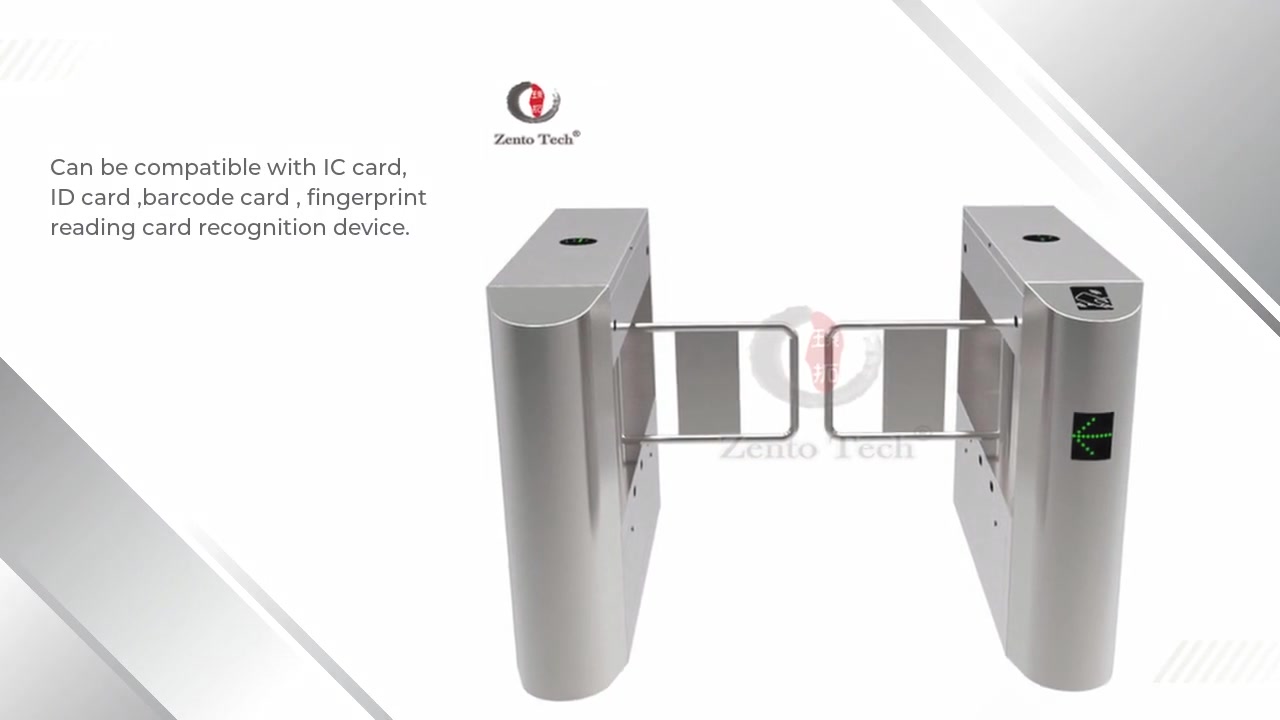 High Security Fully Automatic Swing Barrier Gate Turnstile with Face Recognition Access Control Turnstile--Zento