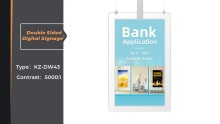 43 Inch Hanging Indoor Ceiling Double Sided Digital Signage With Software
