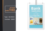 43 Inch Hanging Indoor Ceiling Double Sided Digital Signage With Software