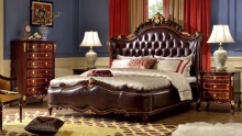 MZ-808AD Heandbaord Buckled Leather King Size Bed