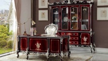 MZ-805S French Royal Execuctive Office Bookcase and Desk