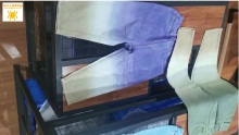 Colored denim, color gradients, children's wear jeans stretch jeans