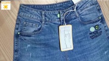 pants cotton polyester denim fabrics, denim fabric weaving in China HYQ382-05T