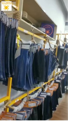 Company showroom there are all kinds of denim fabric choice