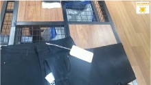 Jeans dubh cadáis dubh jeans fuála jeans gléasadh bríste 611-01 t