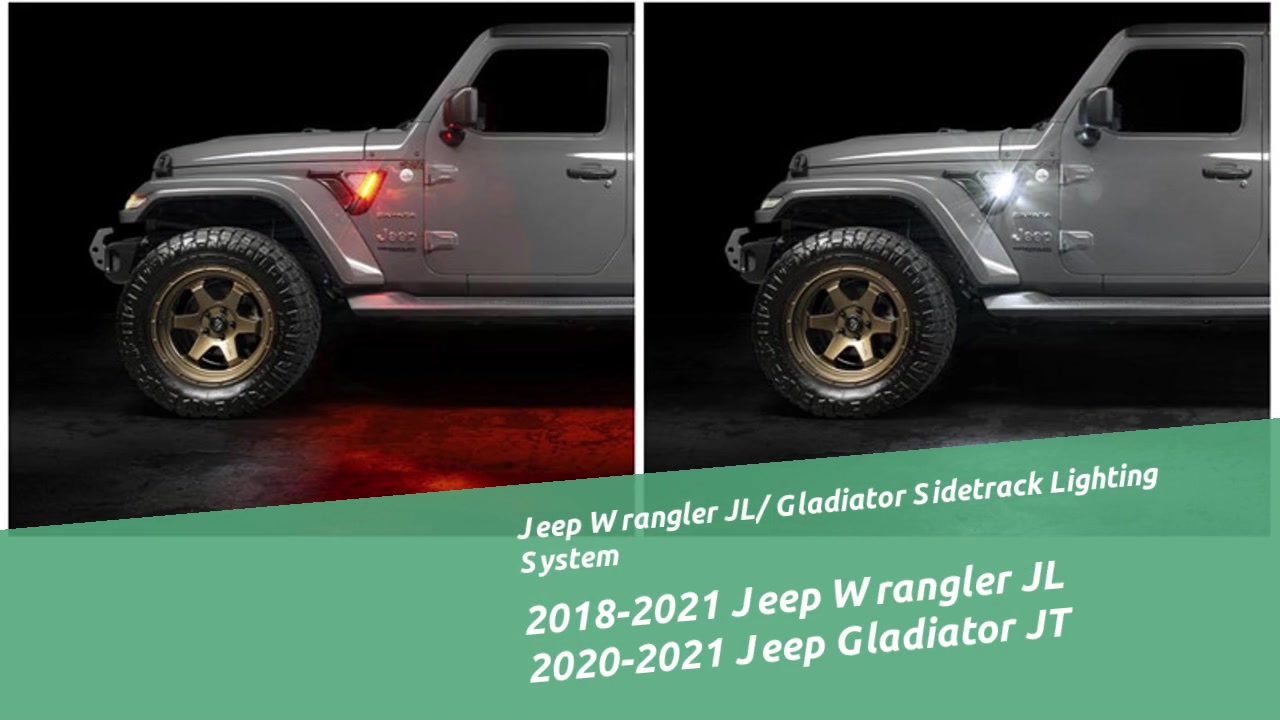 SideTrack osvětlení Systém vhodné pro Jeep Wrangler JL a JT LED Fender Light