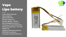 DTP501230 3.7v 145mAh Li polymer Rechargeable Lipo battery|DTP battery