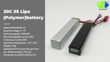 DTP602596 20C 3S Lipo battery 11.1v 800mAh lihtium battery|DTP battery