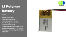 Factory Customizabled Li Polymer battery 401424 401230 401020 110mAh 3.7v small lithium battery for bluetooth headset|DTP battery