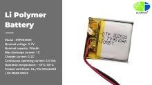 Li Polymer Battery DTP302020 90mAh
