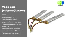 DTP471162 Li polymer Rechargeable 3.7v 250mAh Lipo battery|DTP battery