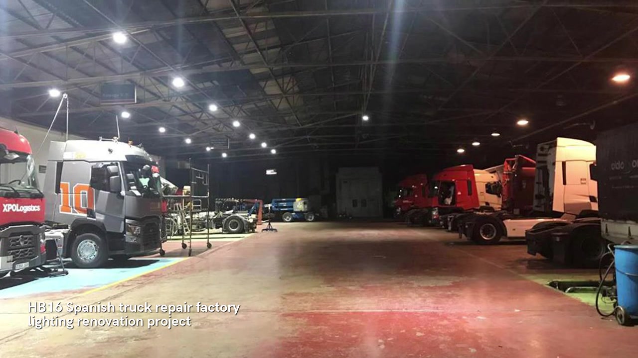 China led high bay light CHZHB16 for Spanish truck repair factory