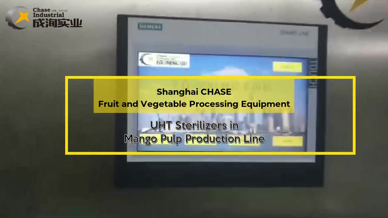 Esterilizadores UHT en la línea de producción de pulpa de mango