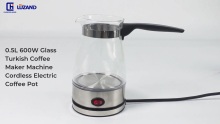 600W borosilicate beira Turkiako kafe fabrikatzaile makina kablerik gabeko kafe elektrikoko eltze beltza