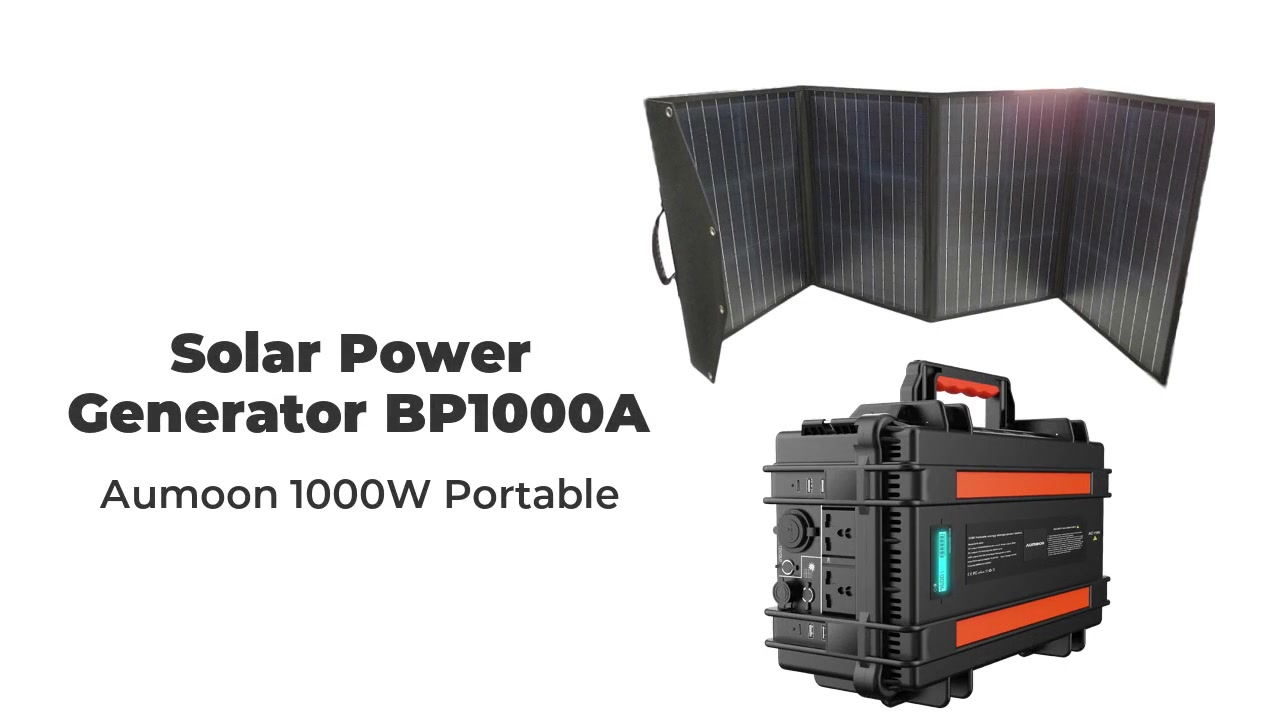 BPS-1000W+ES-80 Aumoon 1000W Portable Solar Power Generator BP1000A