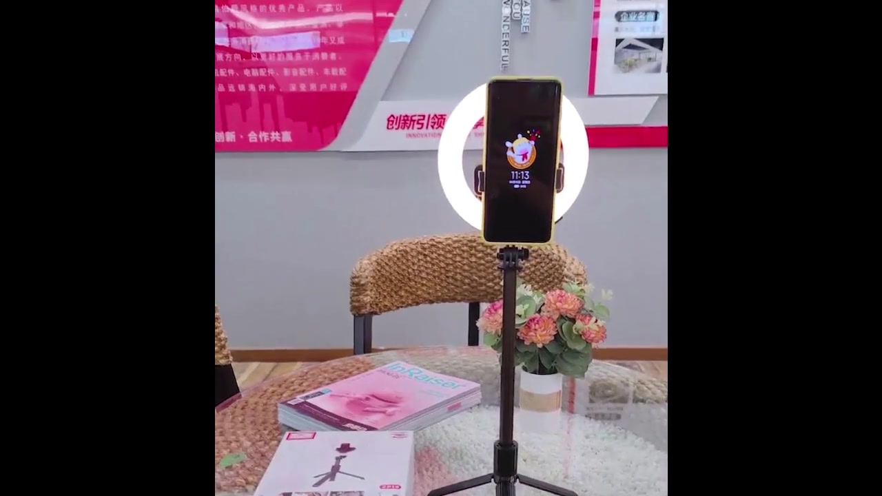 Đèn vòng di động có đế và giá đỡ điện thoại, Đèn hình tròn có thể gập lại 10 inch, Đèn chuông chiếu sáng để bàn có thể điều chỉnh để phát trực tuyến TikTok, Ảnh selfie trên iPhone, Quay video YouTube, Cuộc họp thu phóng