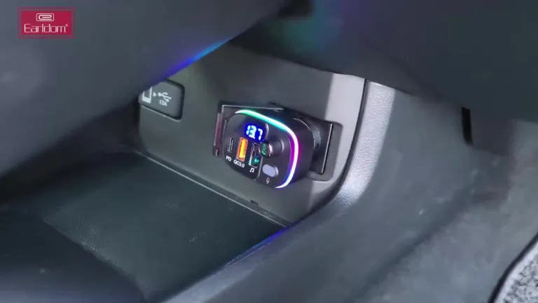 Transmetteur FM Bluetooth pour voiture, kit adaptateur récepteur radio sans  fil pour lumière ambiante bleue avec