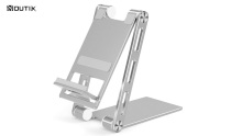 Aluminiozko mahaiaren telefono tabletaren titularra