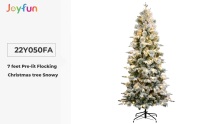7 feet Pre-lit Flocking Christmas tree Snowy