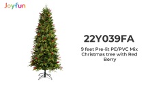 9 feet Pre-lit PE/PVC Mix Christmas tree with Red Berry
