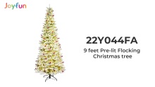 9 feet Pre-lit Flocking Christmas tree
