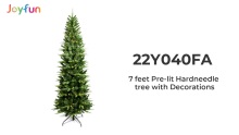 7 feet Pre-lit Hardneedle tree with Decorations