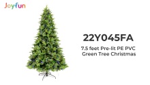 7.5 feet Pre-lit PE PVC Green Tree Christmas
