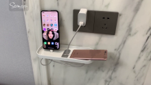 Mobile phone charging bracket wall punch-free paste universal rack creative family switch socket storage rack manufacturers-