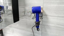 Hair Dryer Holder, New Upgrade Wall Mount Self Adhesive - Blow Dryer Holder Punching or Self-Adhesive Two Ways to Use and Fit for Most Hair Dryers