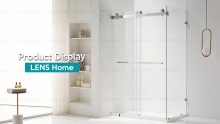 L-shape frameless double sliding shower door high-end shower enclosure LINCOLN MSS-E32