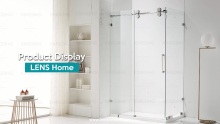 L-shape Frameless sliding shower Door with four rollers LINCOLN F4-E32