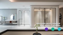 Stainless steel Roller 8mm Thickness Tempered Glass Sliding Open Style Frameless Shower Glass Door