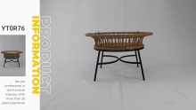 2022 Hot Sale Indoor Outdoor Garden Rattan Wicker Table Round Square 3pcs For Sale YT0R76 - Modern Century Furniture