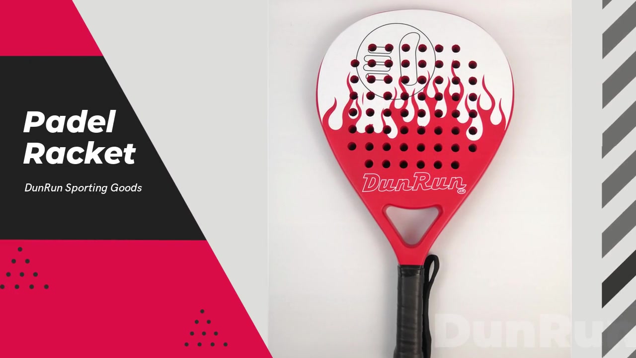 DunRun ألياف الكربون تصميم مخصص Padel Racket Professional Logo