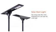 Outdoor 60w 80w 100W Smart Integrated All in One Remote Motion IP65 Sensor Led Solar Street Light With Lithium Battery