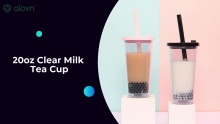20oz Clear Milk Tea Cup