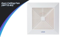 Air Extractor Tube Fan Duct Pipe Exhaust Ventilating Fan Ceiling Mounting Full Plastic Type for Home Bathroom Kitchen Bedroom Low Noise WINTEK BPT12-B3
