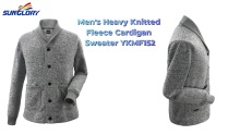 Men's Heavy Knitted Fleece Cardigan Sweater YKMF152