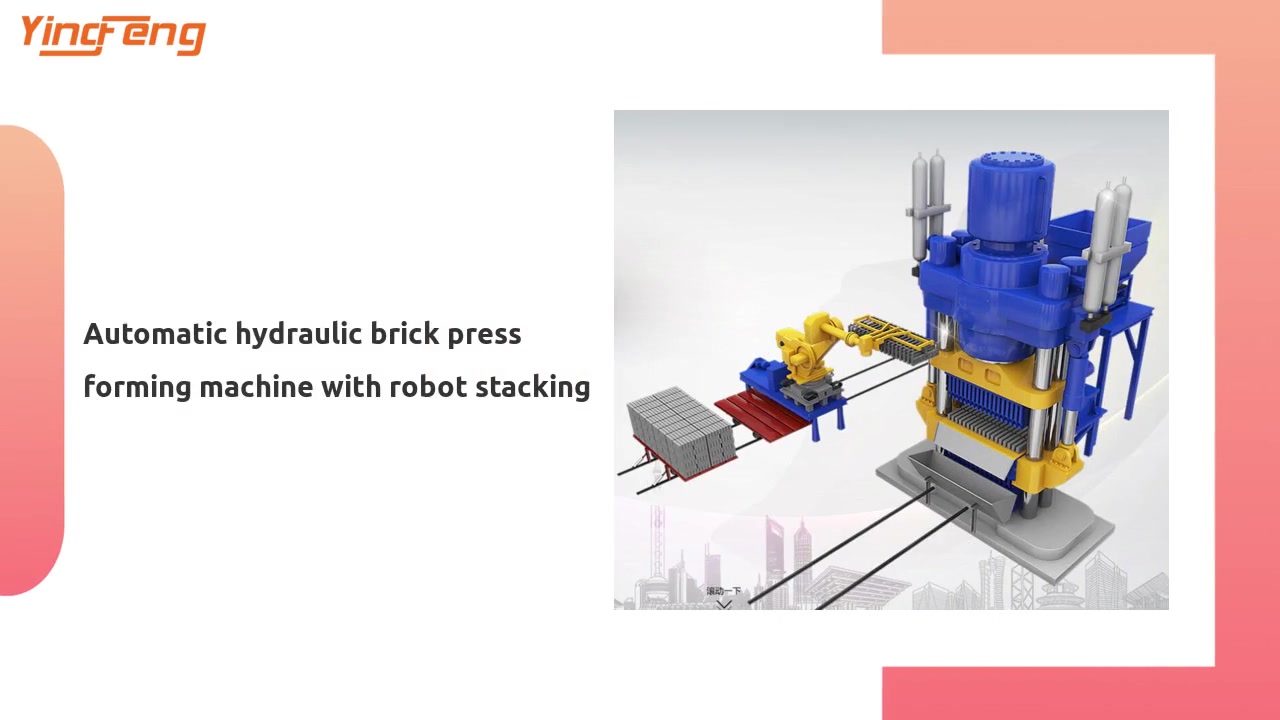 Automatic hydraulic brick press forming machine with robot stacking