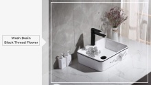 Wash Basin-Black Thread Flower