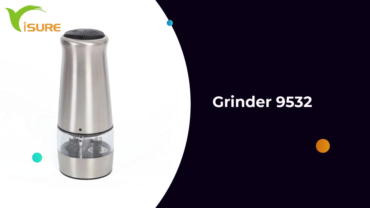 Electric stainless steel with Battery of salt and pepper mill 9532