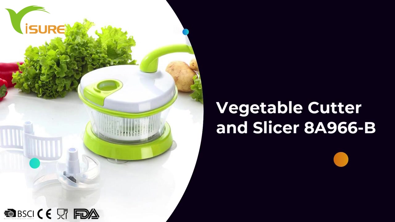 Ensalada de verduras y frutas, herramientas de cocina multifunción, cortador y rebanador de verduras 8A966-B