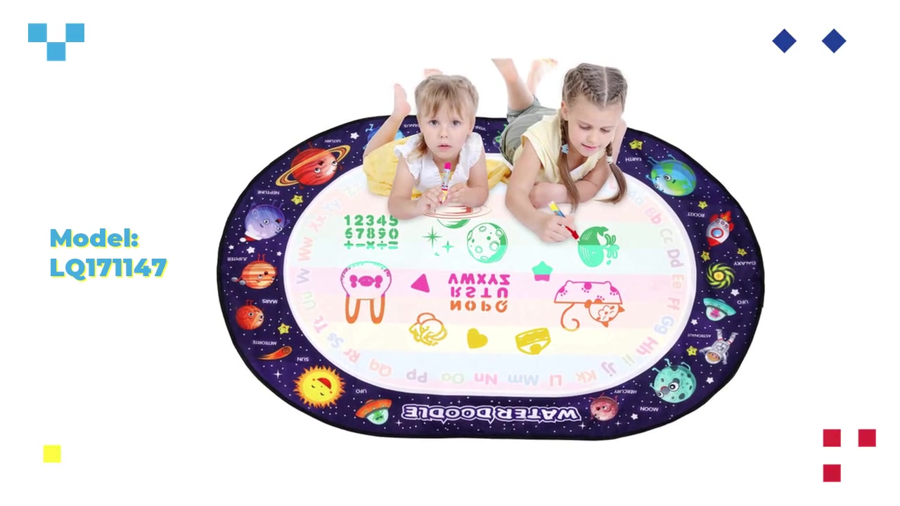 Professionell OEM/Aqua ritmatta för barn rymdtema Oval Travel Magic Doodle Mat-tillverkare