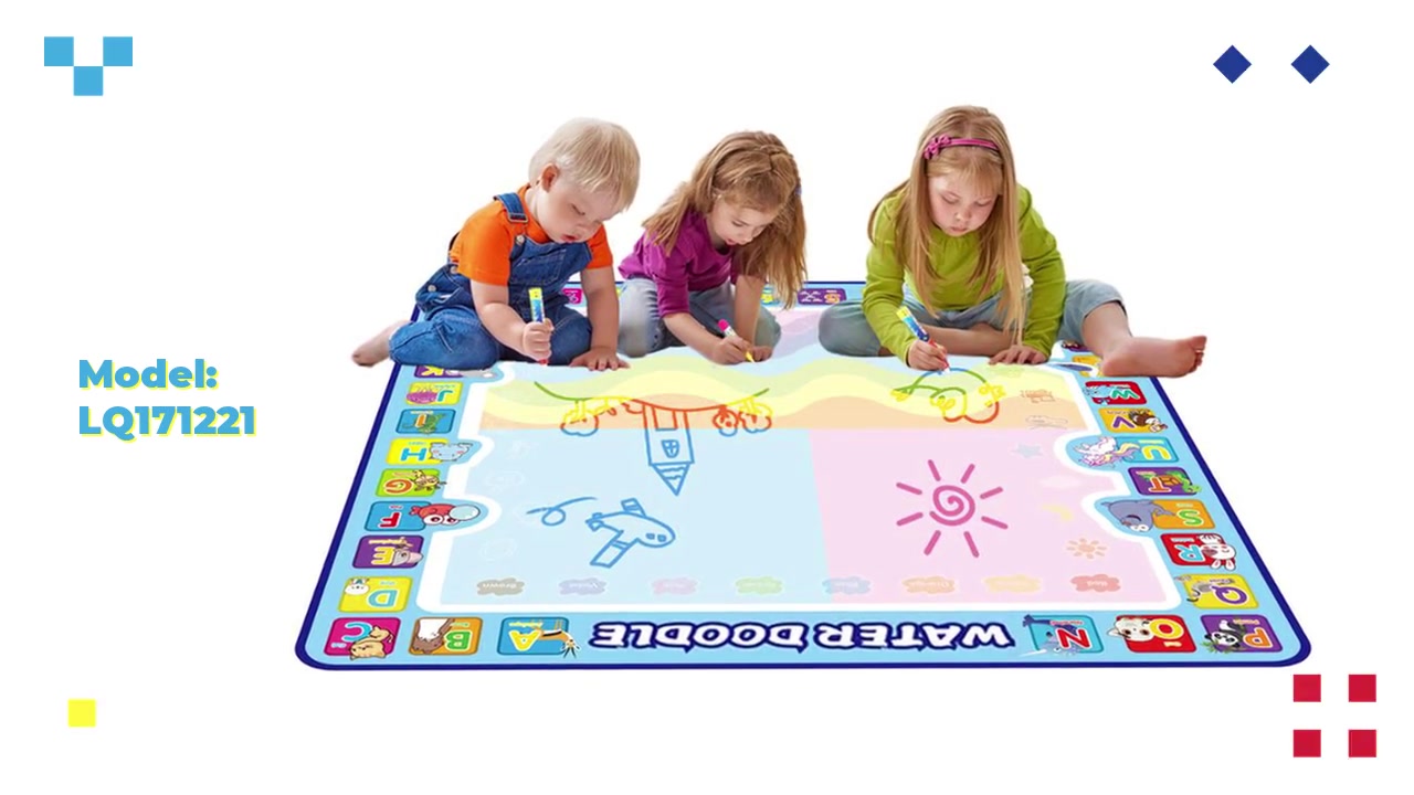 Stor Aquadoodle-matta för barn kognitiv vattenritningsmatta 100x100 Cm/OEM-fabrik