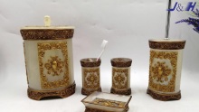 Polyresin-China factory wholesale polyresin pearl cream effect bathroom accessories