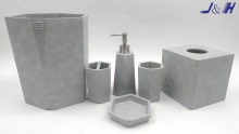 Concrete-Simply Light Grey Color Concrete in Polygon Shaped Bathroom Accessory