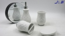 Ceramic-Modern Shiny White Ceramic Bathroom Accessory With Metal