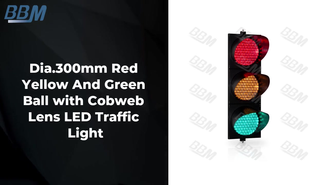 Best Dia.300mm Red Yellow And Green Ball with Cobweb Lens LED Traffic Light Company BBM